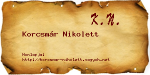 Korcsmár Nikolett névjegykártya