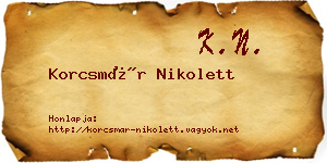 Korcsmár Nikolett névjegykártya
