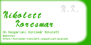 nikolett korcsmar business card